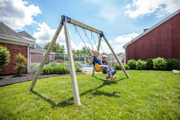 swing set frame woodplay playsets ;  how to build your own swing set ; a frame for swing set;  a frame for swing set