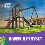 Jack & June Haven II playset swingsets for kids, cedar swing sets