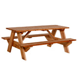 wood picnic table