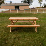 picnic table in backyard