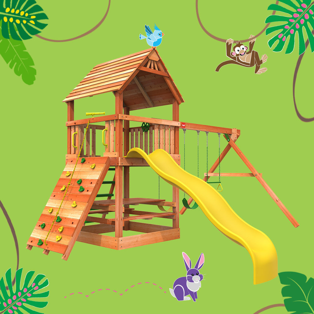 monkey tower b playset from woodplay save $300 off when customers buy today 