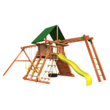Lion's Den C playset from Woodplay rear view photo - childrens outdoor play sets - playsets for backyard playsets with monkey bars