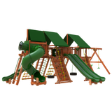 Woodplay playset outdoor megaset with double slide and swings and climbing -  large swing sets - mega swing sets