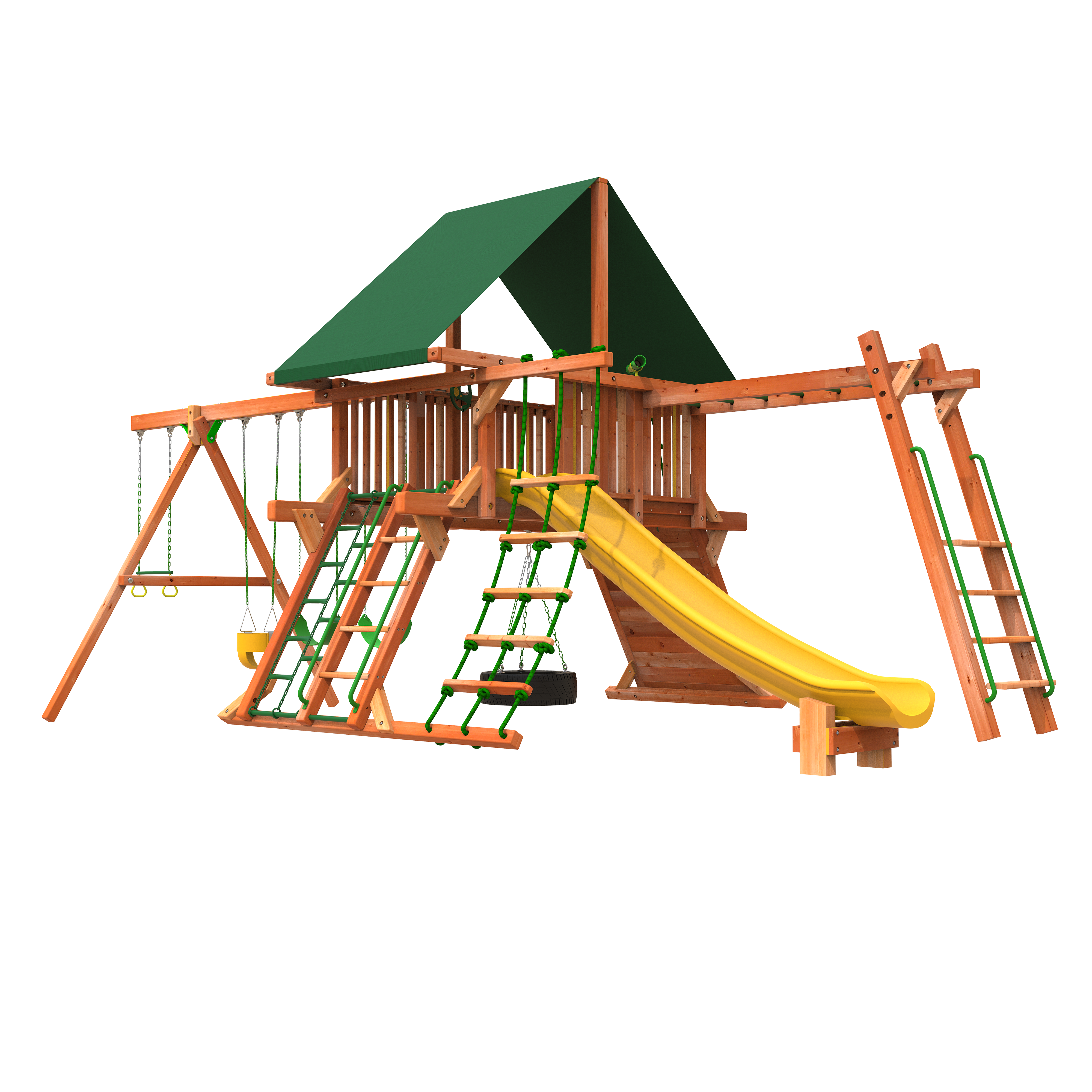 5' Outback XL Combo 2 Wooden Swing Set | Woodplay