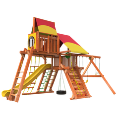 Playground with swings and slide and ladder 6' outback combo 4 playset
