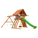 Woodplay 7' Outback Combo 2 Wooden Play ground set with slide and swings