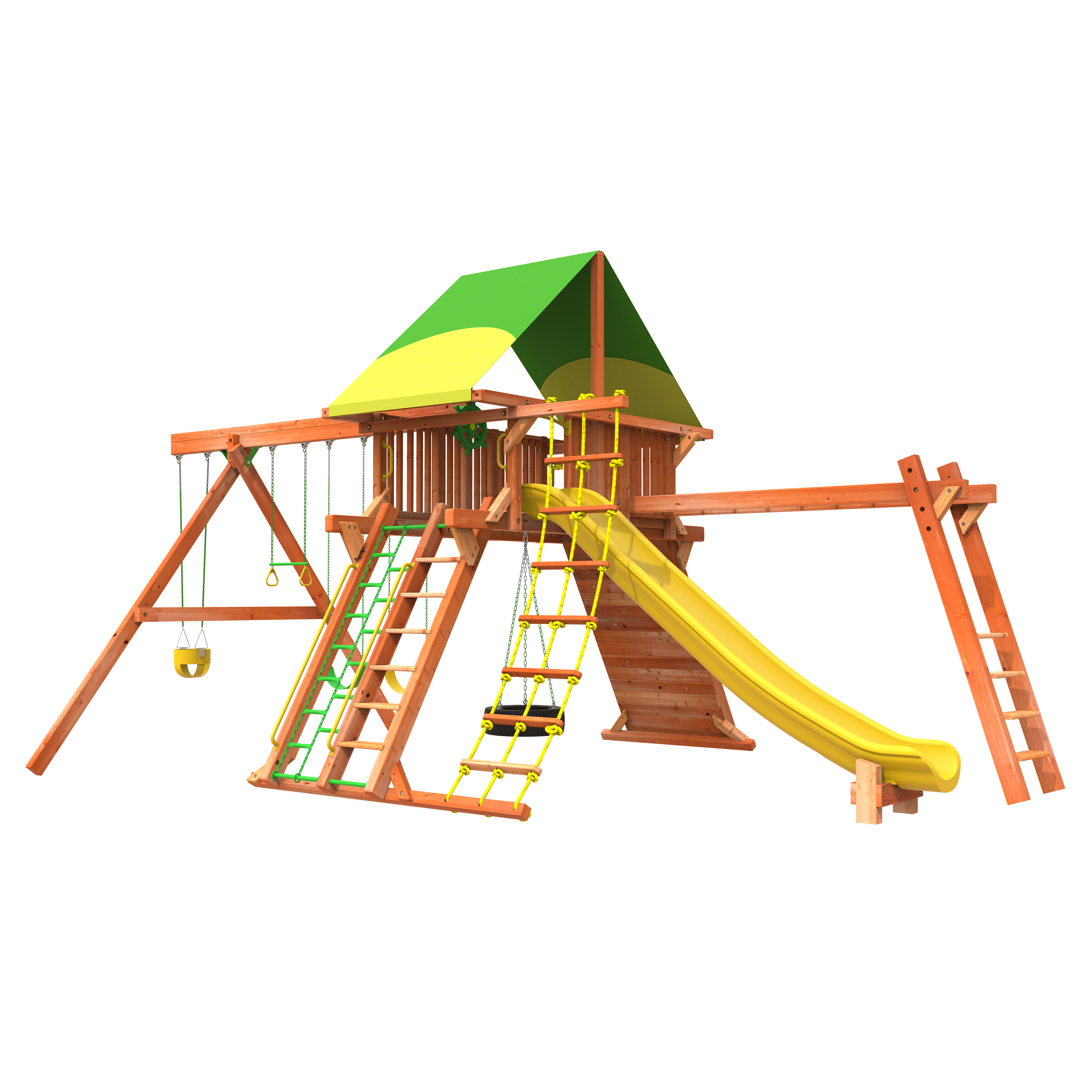 7' Outback XL Combo 3 Wooden Swing Set | Woodplay