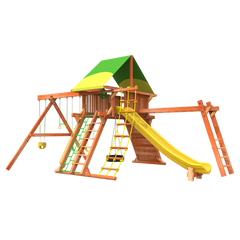 7' Outback XL Combo 3 with toddler swing attachment and slide - outback swing sets