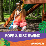 Woodplay rope and disc swing