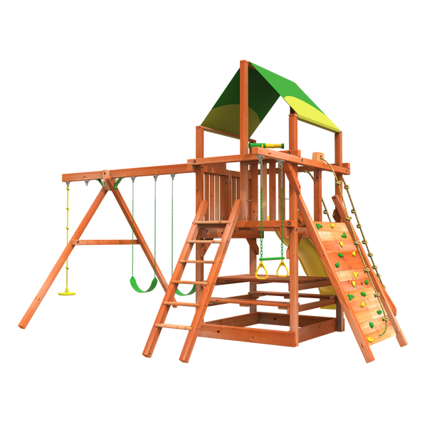 outdoor playset from woodplay available climbing and swing sets with slide