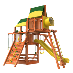 Playground from Woodplay Playsets 6' Playhouse Combo 4 - best swing set