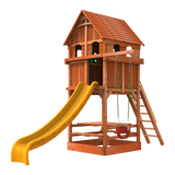 woodplay playset for outdoor yards 6' Playhouse Combo 1