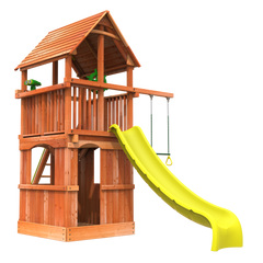 6' Playhouse Combo 1 wooden play ground set from woodplay - outside playsets