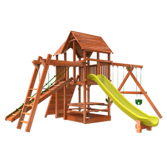 6' Playhouse XL Combo 3 from Woodplay wooden outdoor swingset