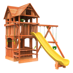 6' Playhouse XL Combo 2 woodplay wooden playset for outdoor splinter free