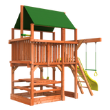 Playhouse Space Saver 3 from woodplay outdoor wooden playset - space saver swing sets - space saver playsets