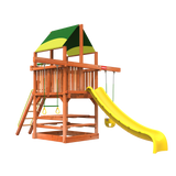 Playhouse Spacer Saver 1 Woodplay outdoor wooden playset playhouse with slide