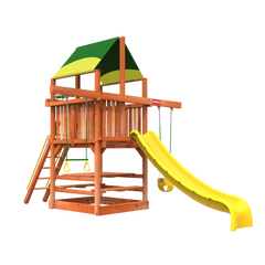 Playhouse Spacer Saver 1 Woodplay outdoor wooden playset playhouse with slide