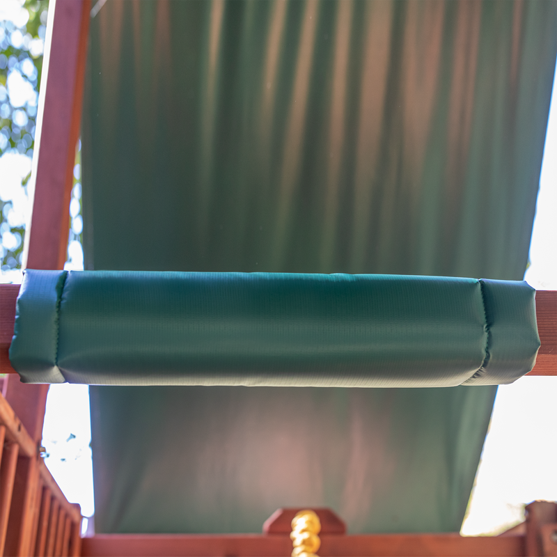 swingset green rail beam with canopy