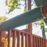 Playset green rail cushion on swing beam
