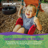 Safest Swingsets on the block - All Woodplay playsets meet or exceed ASTM safety standards for residential playground equipment.