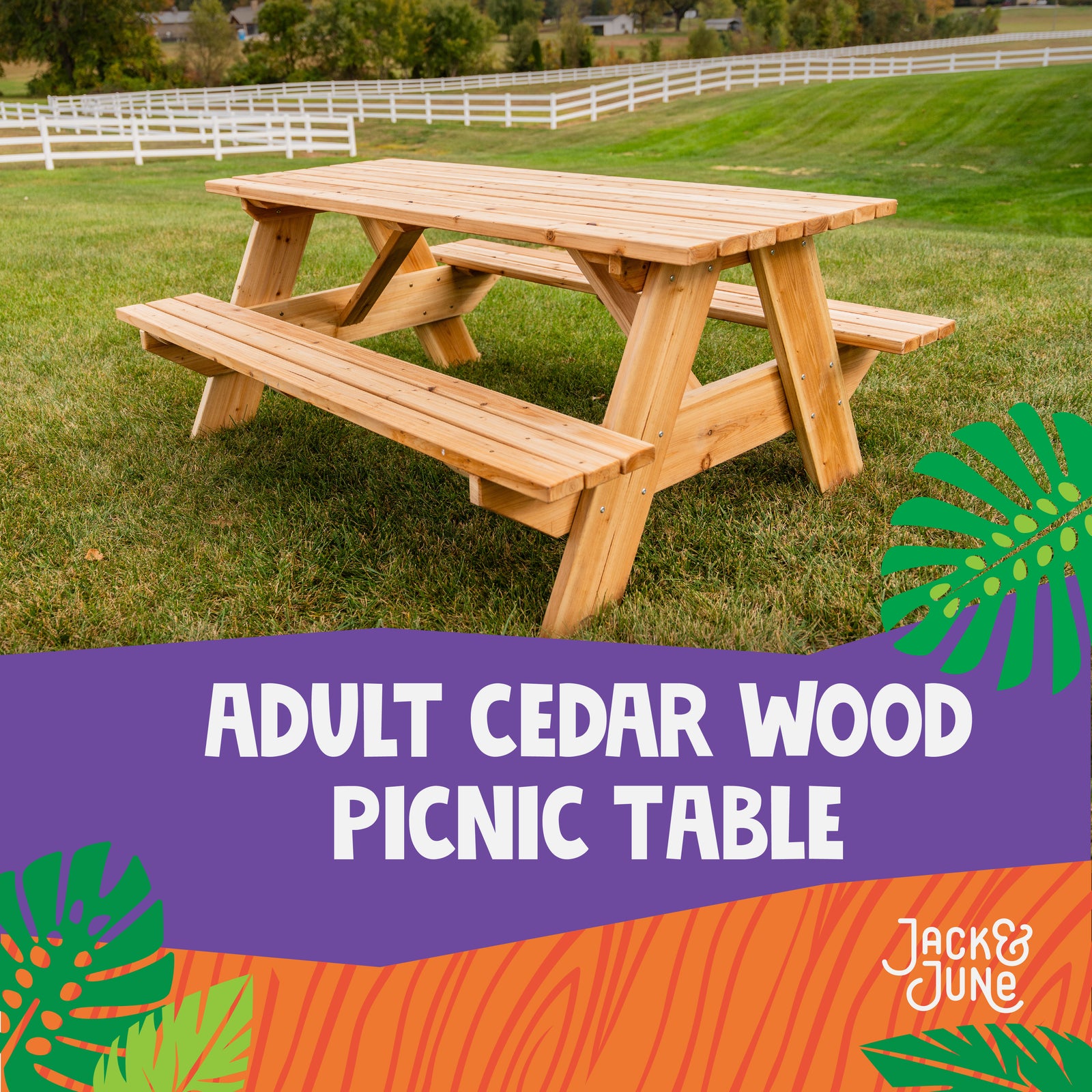 Adult Rectangular Picnic Table Woodplay