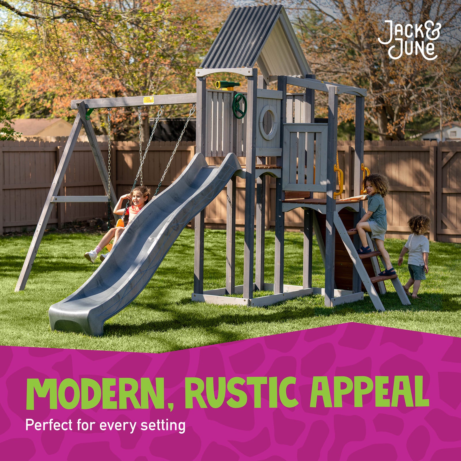 Premium Jack and June Swingset for Kids | Woodplay
