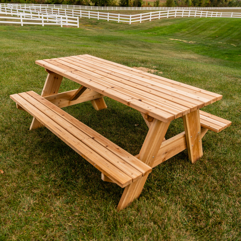 backyard picnic table - cedar picnic tables