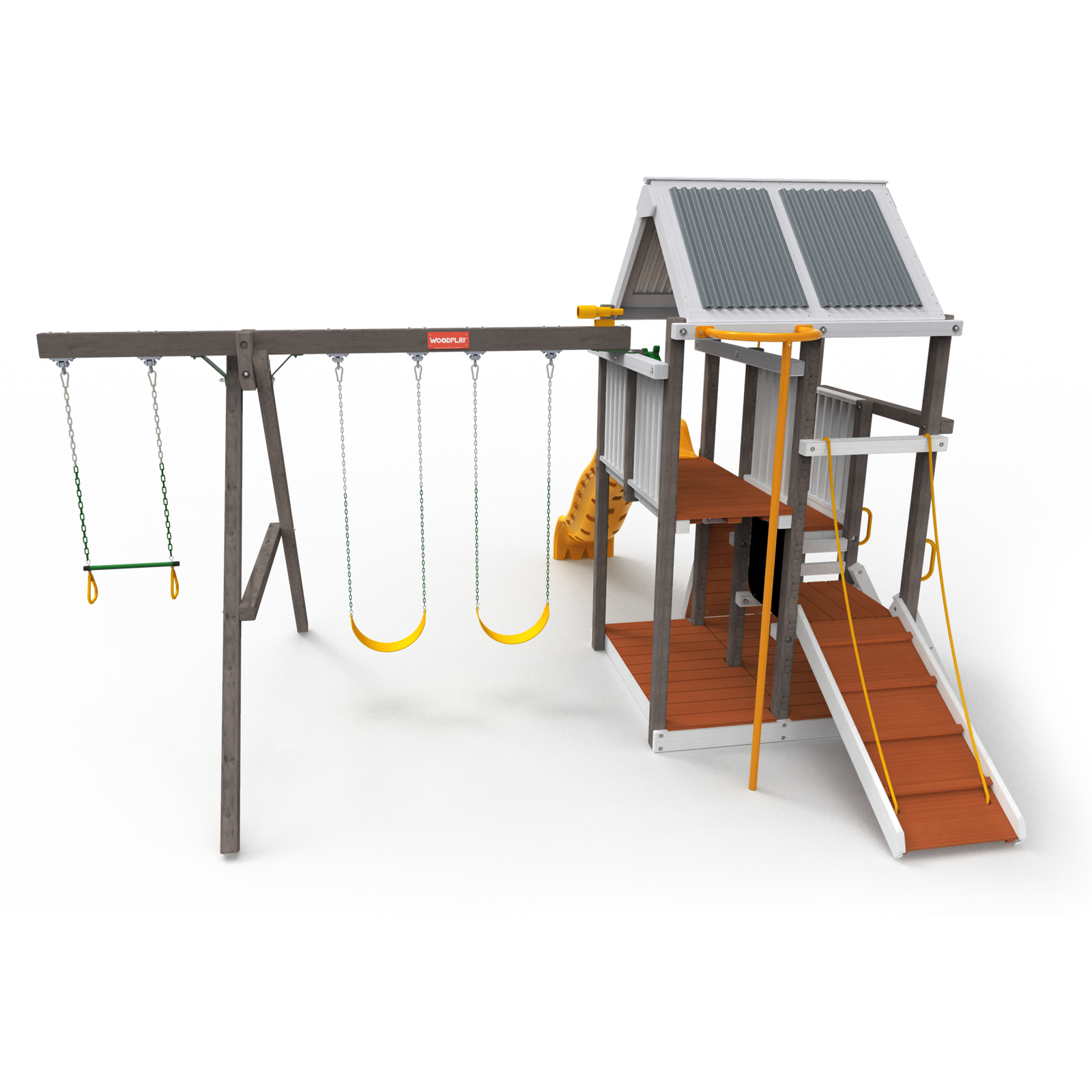 プレイウッド　ベルツリー 5' Multi-Level Playhouse Swingset | Woodplay