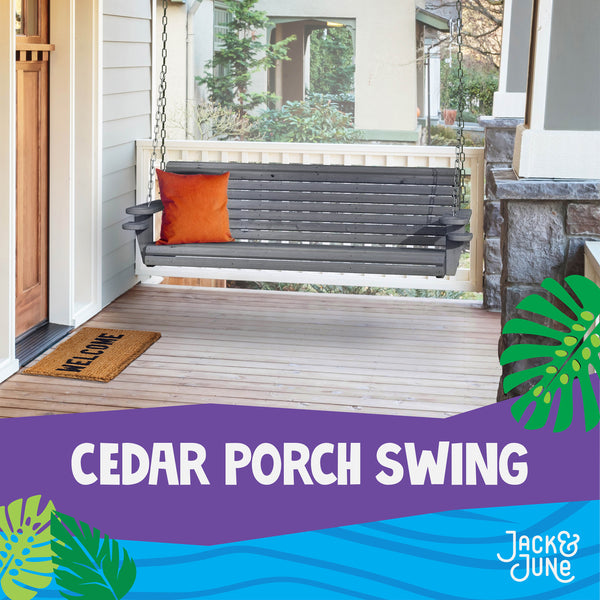 jack and june cedar porch swing - wooden swings