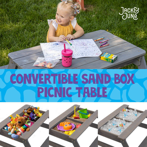 convertible sand box picnic table
