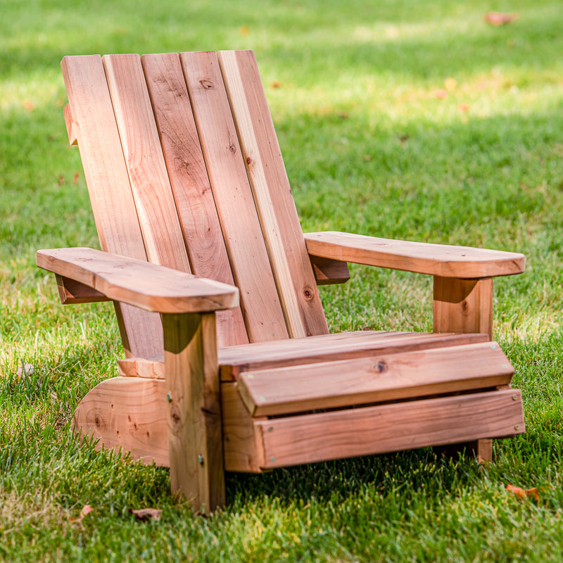 Front View of Jack and June Adirondack Chair in the yard.