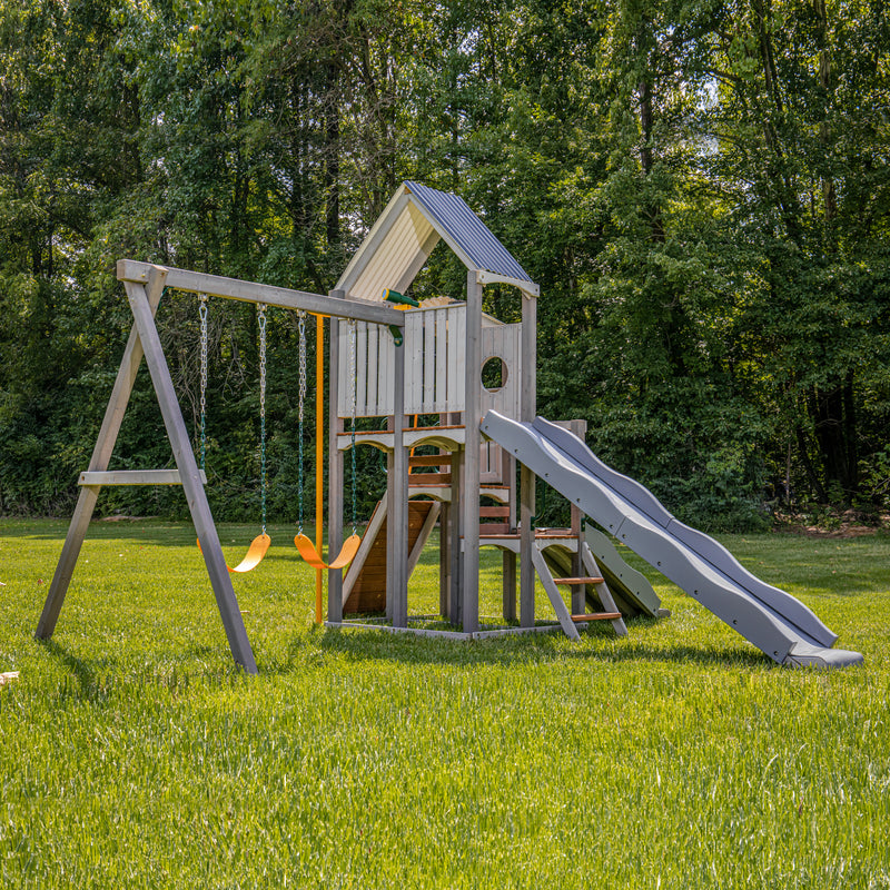 Jack & June Green Belt Playset Swing with 80” Chains Made for 5’ and 6’ Deck Height