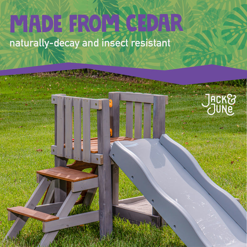 jack and june made from cedar naturally decay and insect resistant outdoor toddler playsets