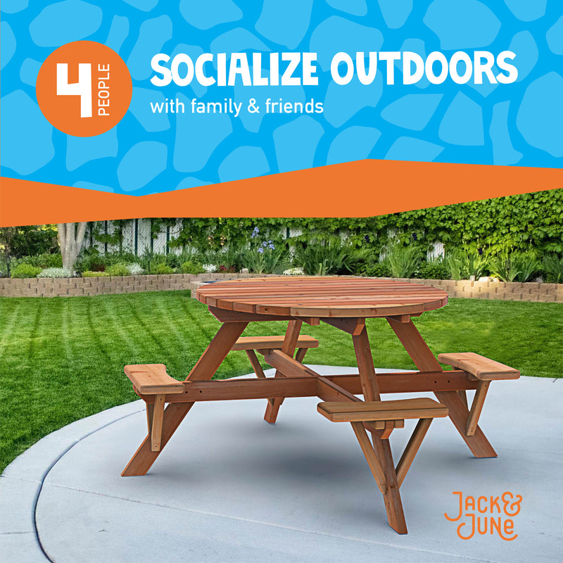 picnic table - socialize outdoors with family and friends, fits 4 people. 