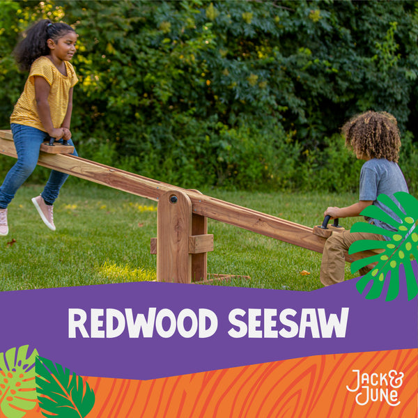 jack and june redwood seesaw toy