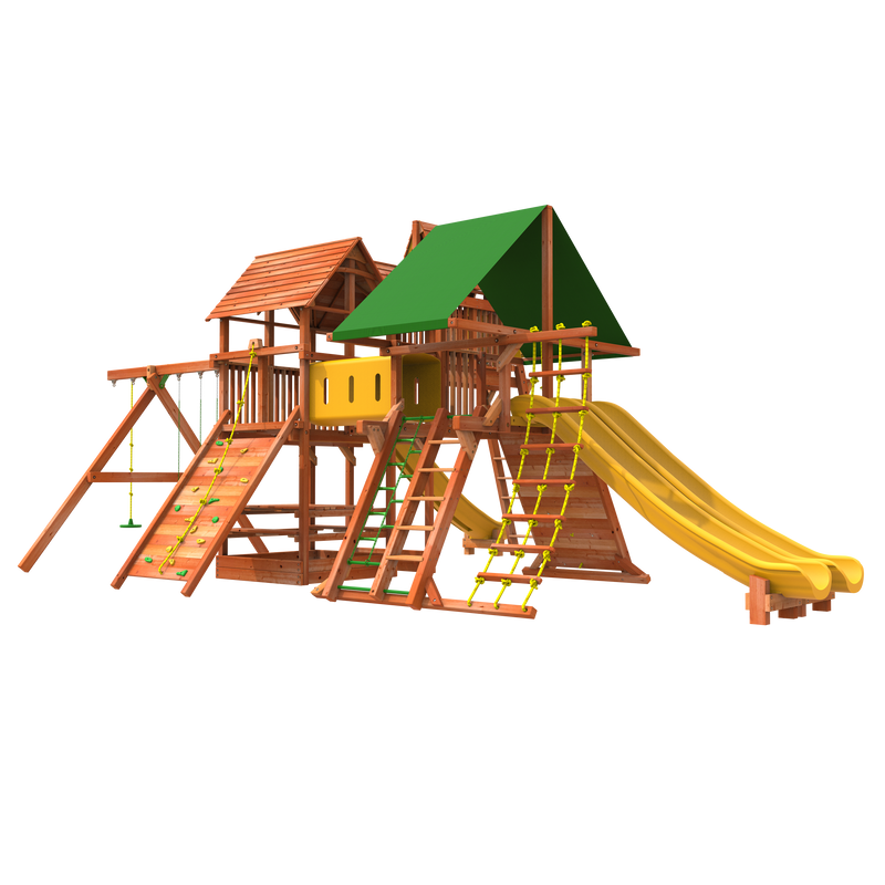 Megaset 4 Wood Swing Set | Woodplay Megaset 4 Wood Swing Set | Woodplay