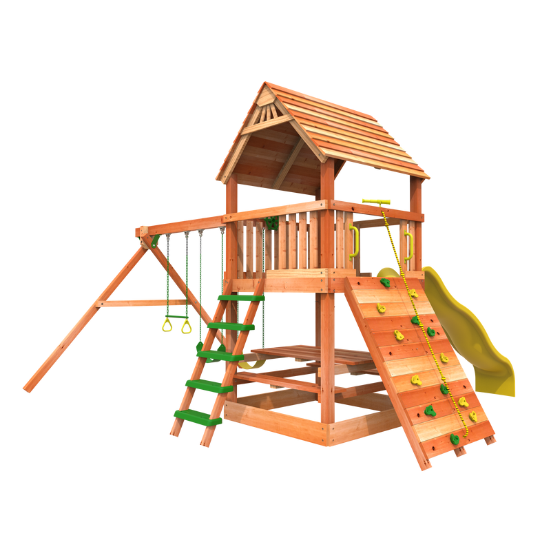 Playhouse near me from Woodplay outdoor wooden monkey tower b playset; custom built swing sets