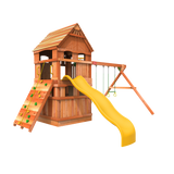 monkey tower E woodplay wooden playset with slide and swing - Compact Swing Sets