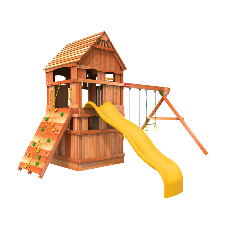 monkey tower E woodplay wooden playset with slide and swing