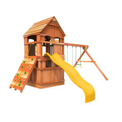 monkey tower E woodplay wooden playset with slide and swing - Compact Swing Sets