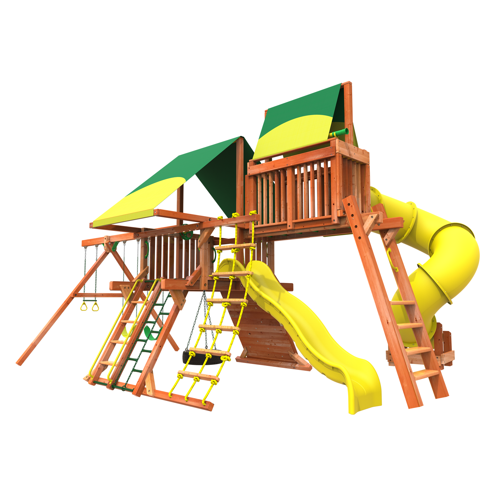 5' Outback Combo 5 Backyard Swing Set | Woodplay