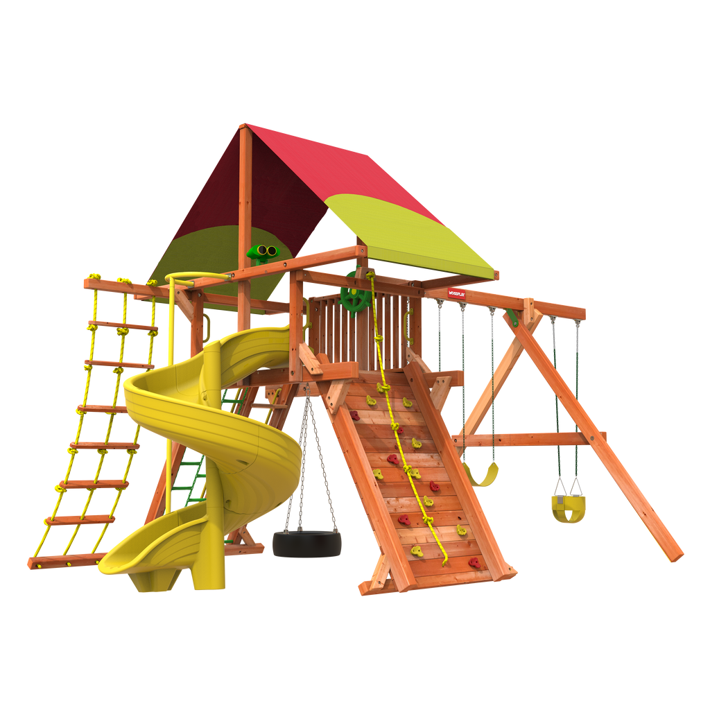 6 Outback Combo 2 Wooden Playsets for Kids Woodplay Swing Sets