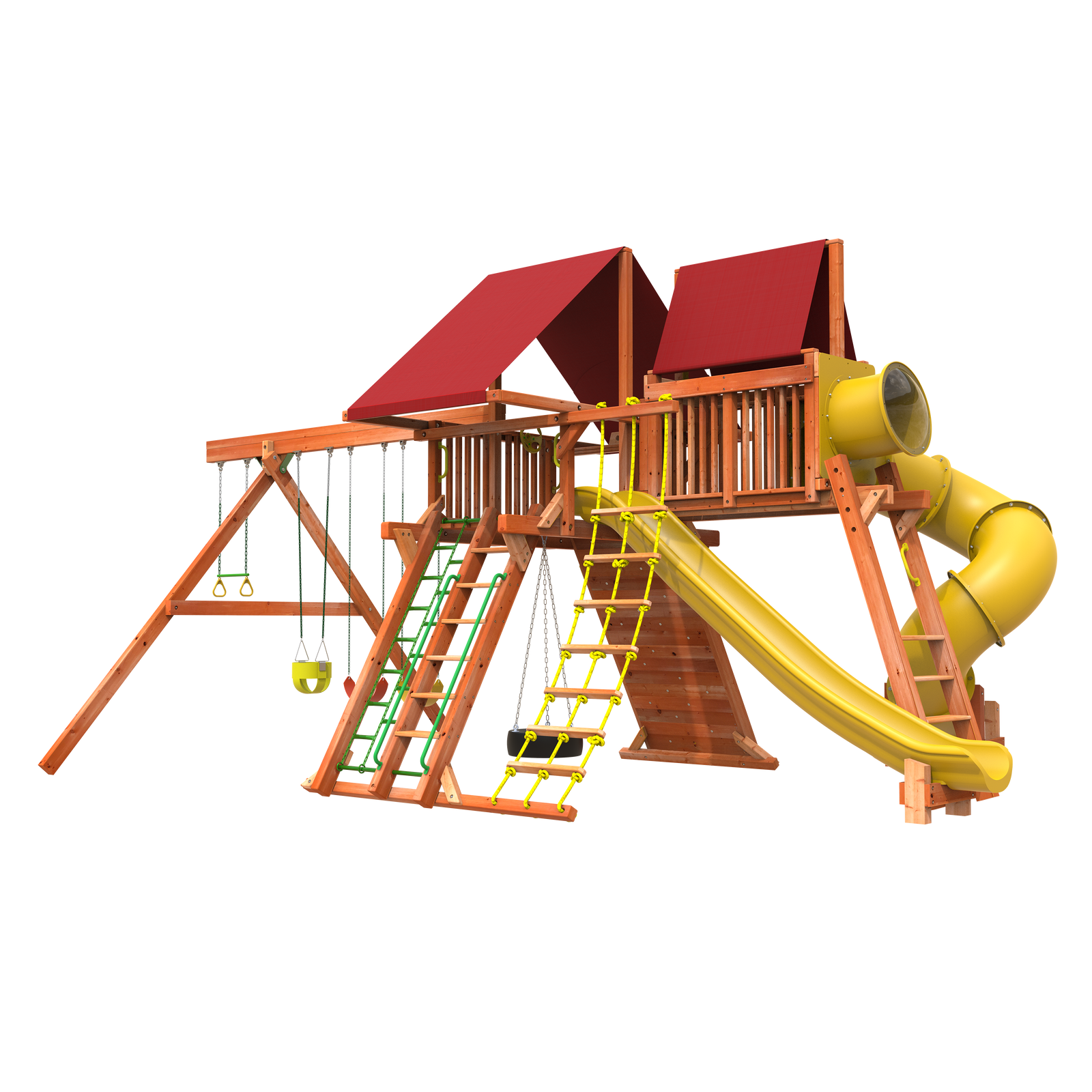 7' Outback Combo 5 Wood Swing Set | Woodplay