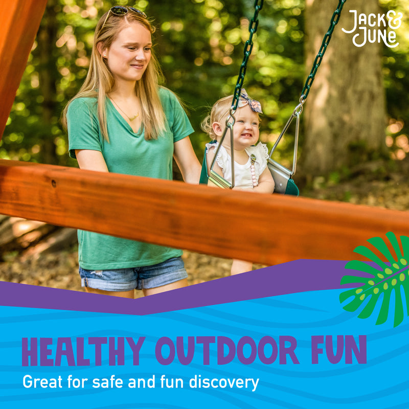 healthy outdoor fun toddler bucket swing from woodplay 