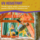 UV resistant: powder coating, plastic, and plastisol all passed a 500 hour UV resistance test