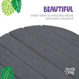 beautiful cedar kids outdoor table is naturally decay and water resistant