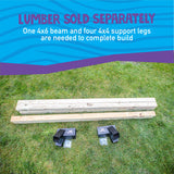 DIY Swing Set Brackets - Lumber Sold Separately - one 4x6 beam and four 4x4 support legs are needed to build a frame for swing set
