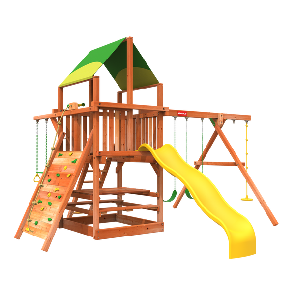 5 Playhouse Combo 2 Swing Set Woodplay Playsets