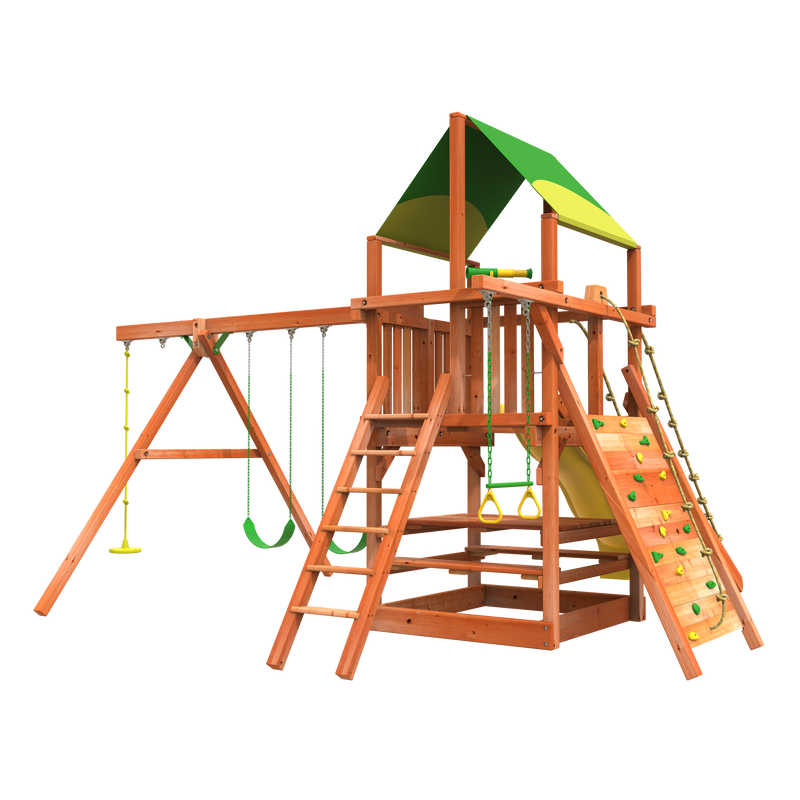 outdoor playset from woodplay available climbing and swing sets with slide